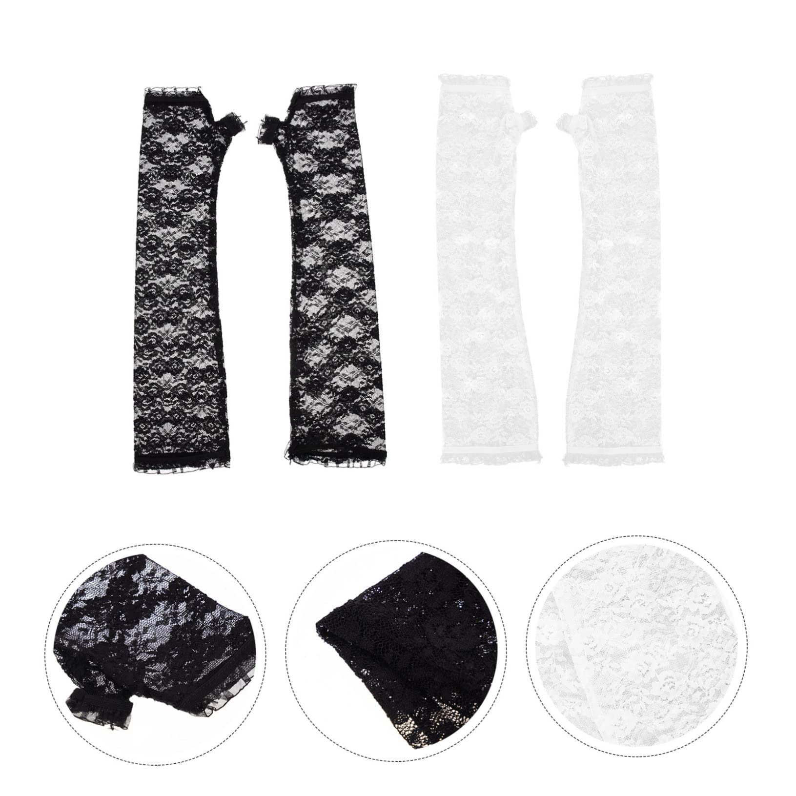 SHERCHPRY Guantes De Flores De Medio Dedo Guantes Calientes Accesorios Rave Mangas De Brazo UV Guantes De Sol Manga De Brazo Deportivo Manga del Brazo De Protección UV Cordón