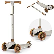 Lionelo Jessy Monopattino Evolutivo per Bambini 3+ anni fino a 50kg Scooter con ruote LED Pedana antiscivolo Freno d’Acciaio Regolabile in 4 Altezze Monopattino bambini Leggero 2.3kg