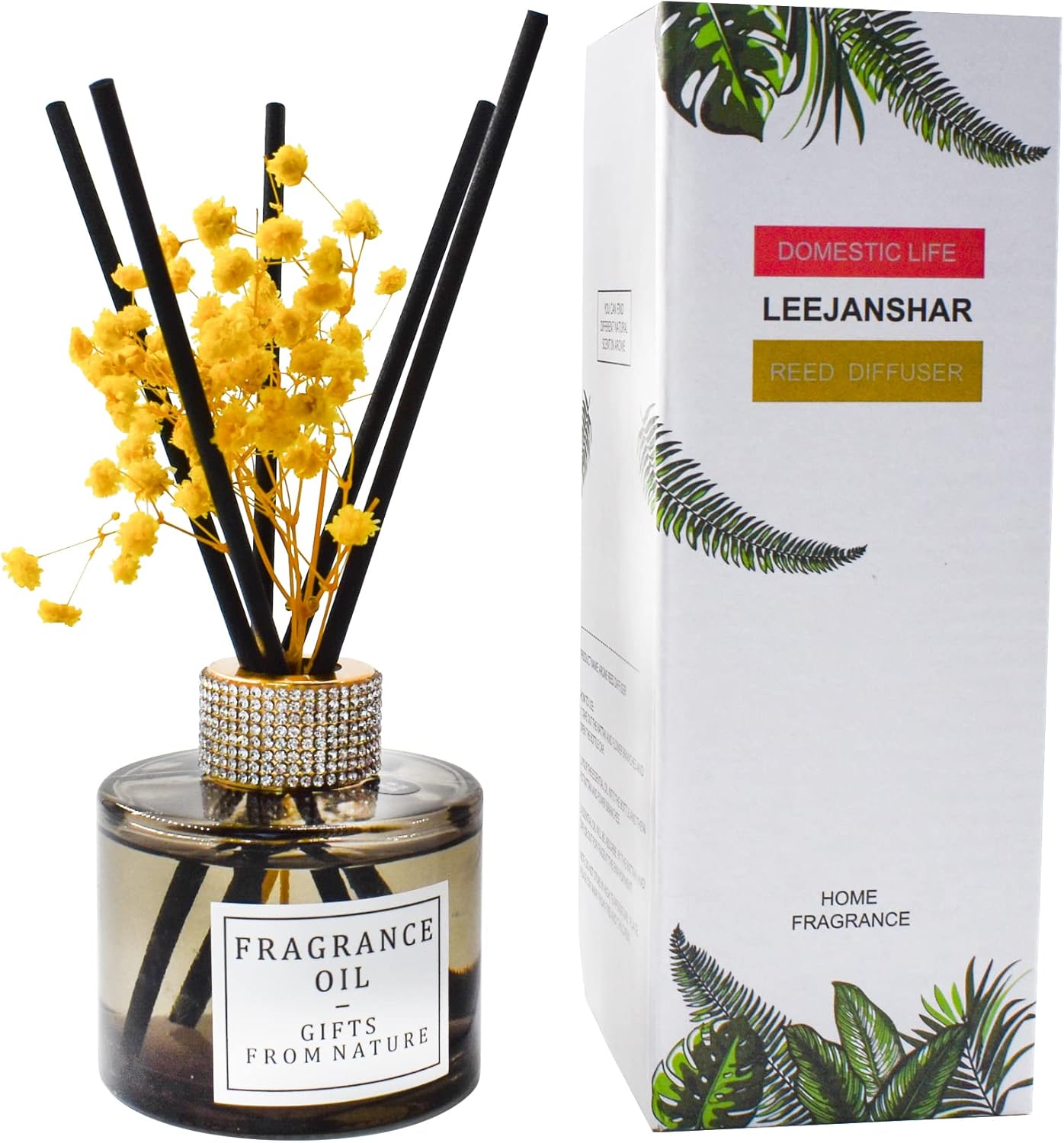 Enkrio Reed Diffuser Mini Flower Reed Diffuser 4.05oz (120ml) Scented