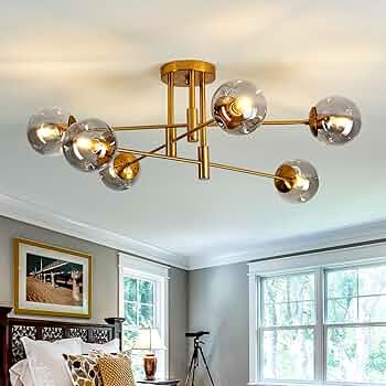 WORK LIGHT CEILING by 6BULB シルバー SENKOYU DIY Plug-in LED Hexagon Ceiling Light, 162W 16000LM