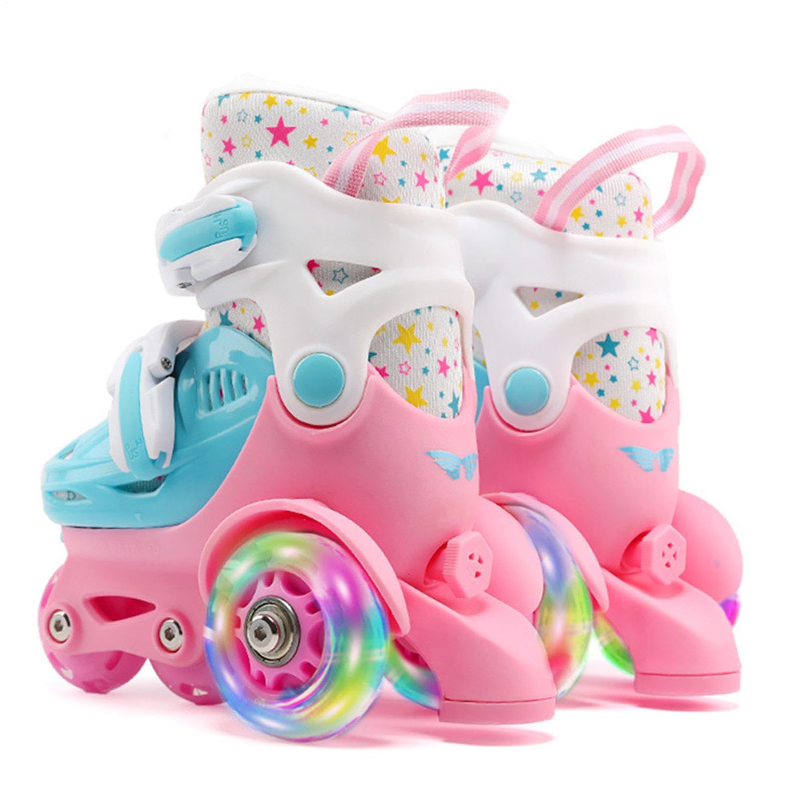 Pattini Quad Per Bambini - Pattini A Rotelle Per Ragazze | Scarpe Per | Pattini A Rotelle Per Ragazzi E Ragazze | Pattini A Rotelle Regolabili Per Esterni | Scarpe Da Pattinaggio A Rotelle In PU Ad