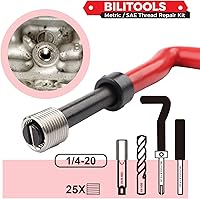 Vista 36 de BILITOOLS Kit de reparación de roscas helicoidales métricas, 131 piezas HSS Drill Heli Coil Kit de reparación M5 M6 M8 M10 M12
