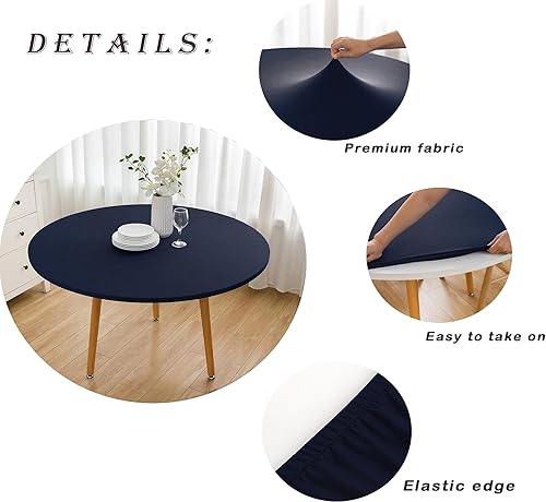 Miniatura 94 de Wolkemer Mantel cuadrado ajustable de elastano elástico negro para mesa de cóctel, borde elástico, para comedor, boda, fiesta, picnic, 34 x 34