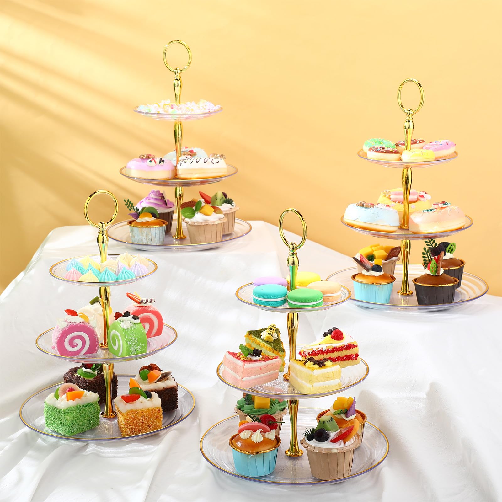 Amazon.com: 8 Pack 3 Tier Cupcake Stand Bulk Tiered Dessert Stand  display picture 1