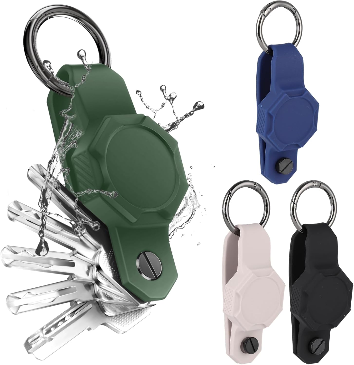 4 Pack Keychain Airtag Holder, Compact Key Organizer for