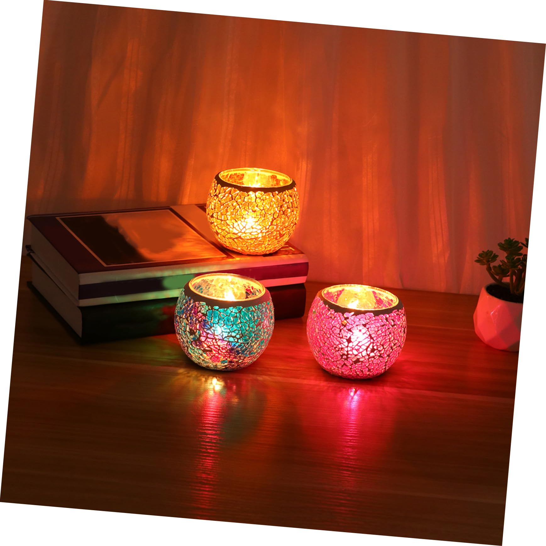 Amosfun 3 Piezas Velas Decorativas Candelabro Candelita Candelabros Votivos Vela De Calabaza Portavelas Decorativo Candelabros para Mesa Portalámparas De Aceite Decoraciones Estilo Europeo