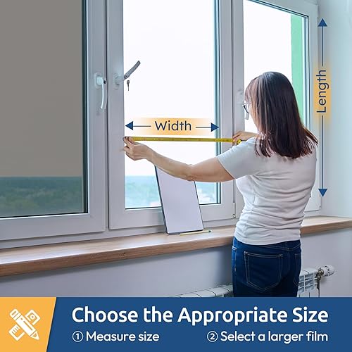 Miniatura 16 de rabbitgoo Película de privacidad para ventana, 3D decorativa vitral, adherencia estática, bloqueo solar, adhesivo de vinilo extraíble, carámbanos