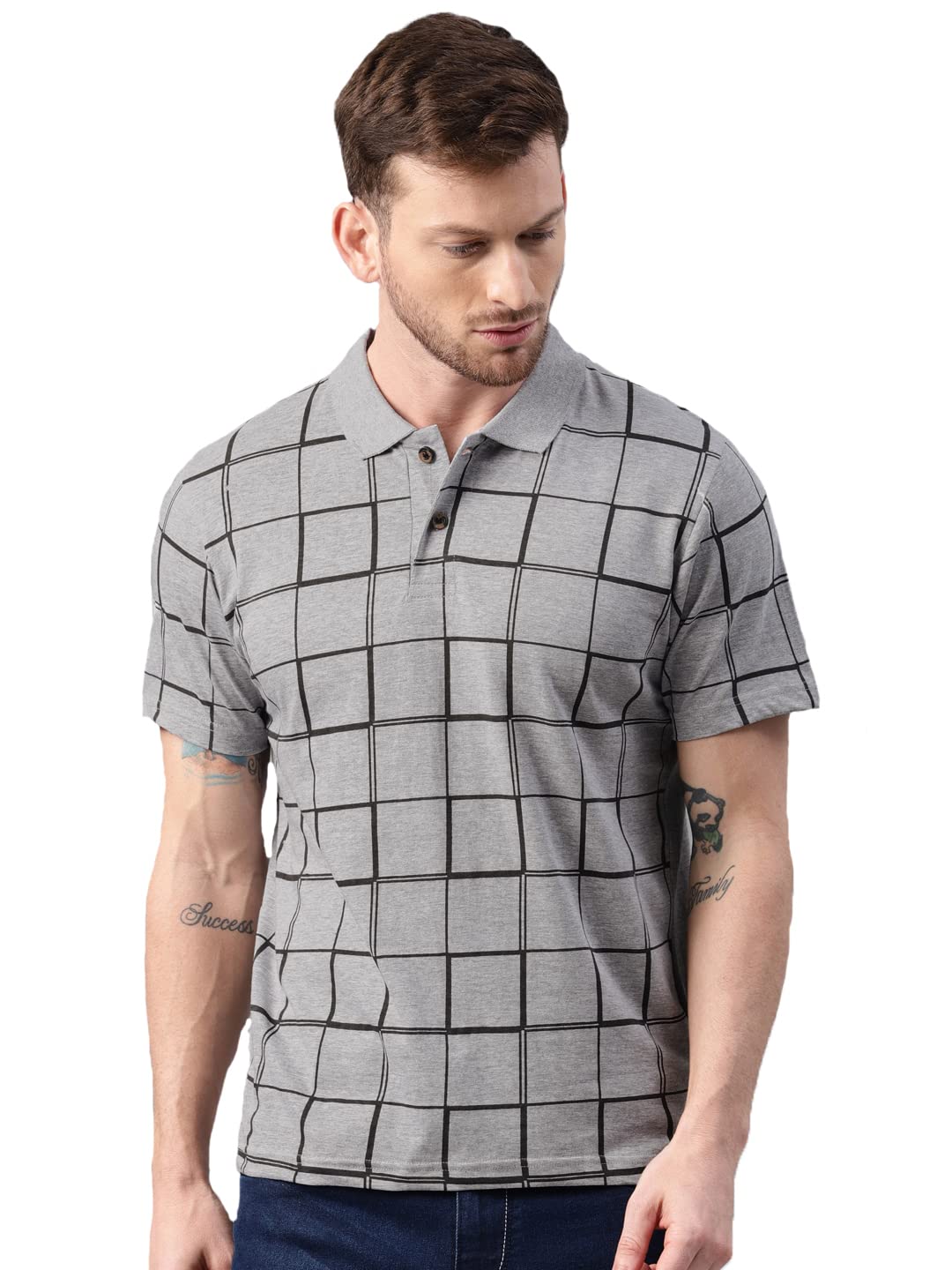 Men's Pure Cotton Printed Half Sleeve Polo Tshirt-image-34
