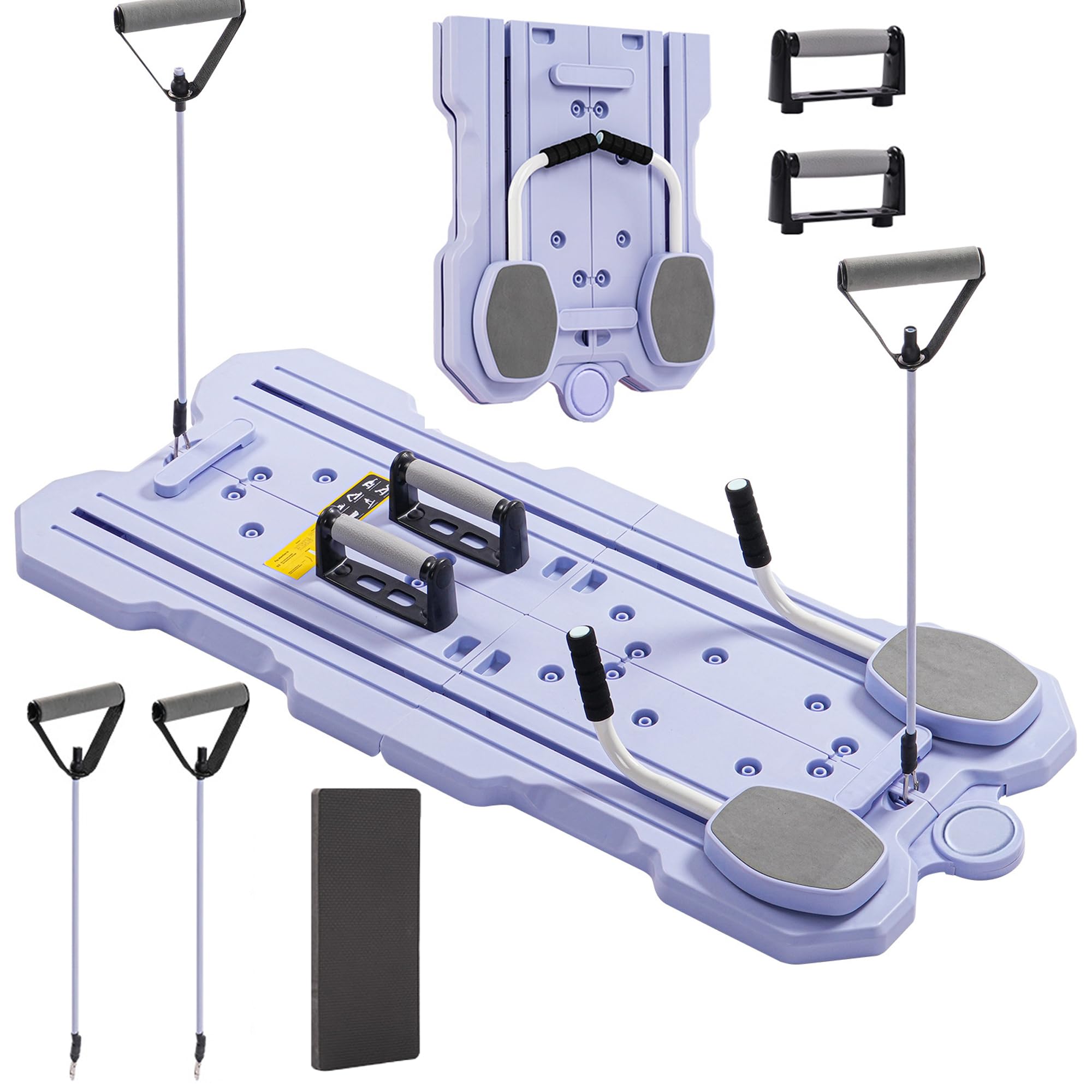Pilates Board Für Zuhause , 5 in 1 Faltbares Multifunktionales Reformer Board , Yoga & Krafttraining Bauchtrainer & Widerstandsbändern, Ganzkörpertraining Reformer Pilates Maschine