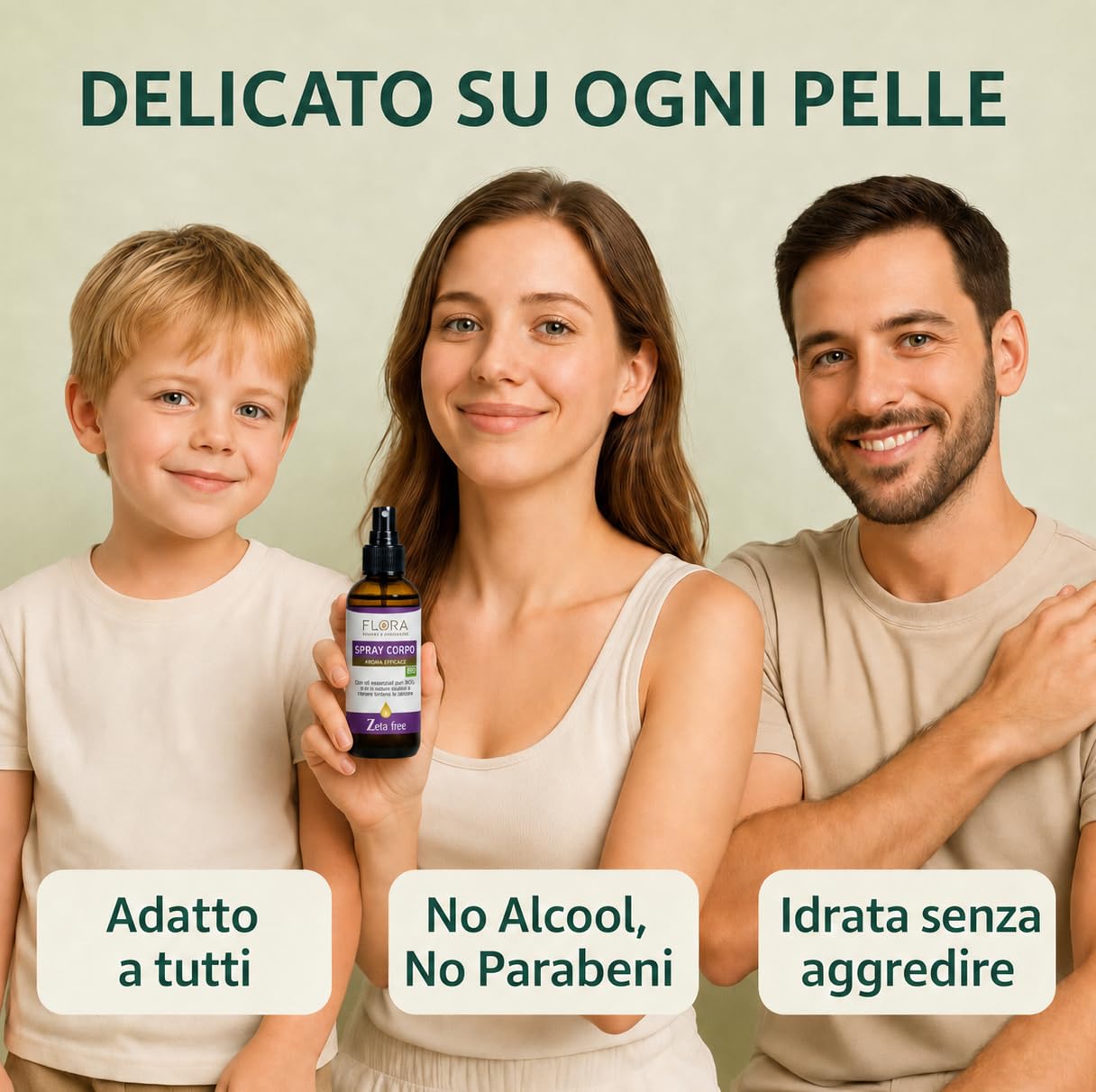 FLORA Spray Corpo, pack da 2 Pz da 100 ml, Zeta free BIO-COSMOS Per un’estate serena liberi dalle zanzare Azione protettiva e rinfrescante