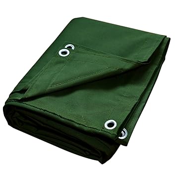 Canvas Tarps Truck Tarp Water Resistant UV Resistant 10 OZ Heavy Duty Tarpaulin Cover for Car Boat Camping Firewood Woodpile, 6x8 Feet