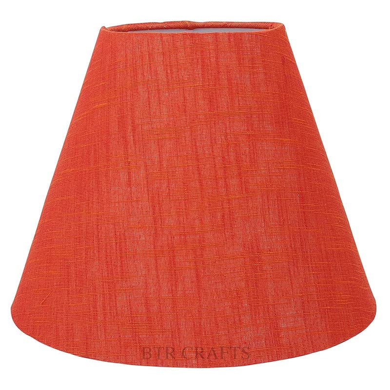 Image of 10 inch Inches (Small), Conical Lamp Shade, Cotton Fabric (Red Texture)