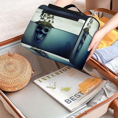 Miniatura 7 de Skulls Halloween Theme Toiletry Bag for Women Travel Makeup Organizer with Hanging Hook Traveling Cosmetic Bags for Toiletries Accessories