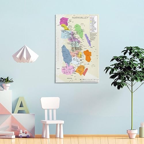 Miniatura 4 de Póster decorativo de lienzo con mapa de bodegas del valle de Napa, mapa de bodega, póster decorativo de la bodega del valle de Napa, póster