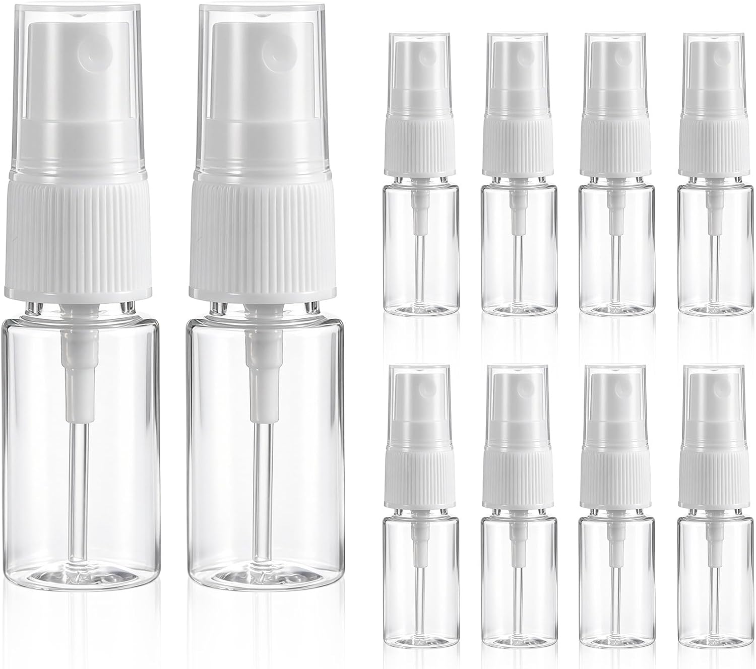 10 Pack 10ml/0.35oz Travel Spray Bottles, Clear Plastic Mini Spray Bottle Small Fine Mist SprayBottles Refillable, Reusable for Liquids Essential Oils and Perfume