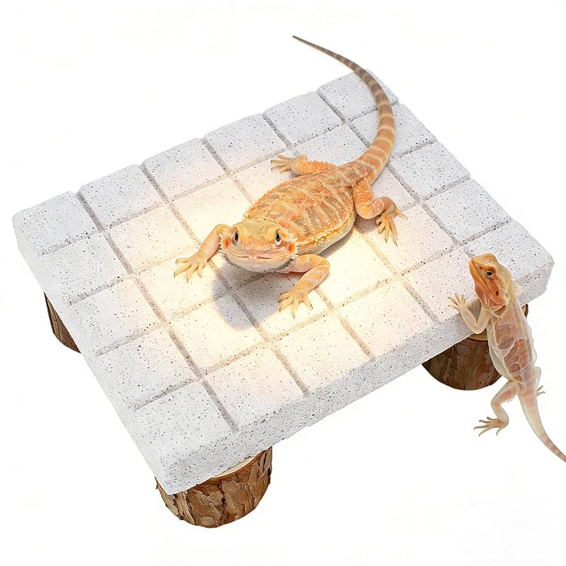 Pedra para Terrário com Plataforma de Aquecimento e Abrigo para Répteis VRYKXO TPJ-1 Branca