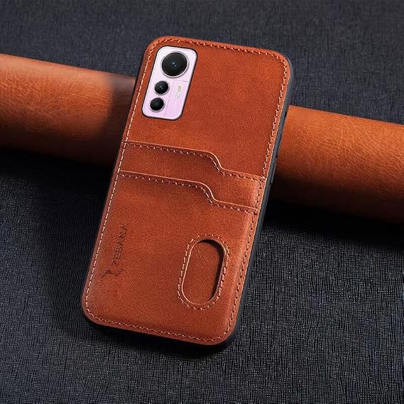 Zebana Xiaomi Mi 12 Lite ile Uyumlu Kılıf Zebana Kartlıklı Lüx Deri Kılıf Siyah