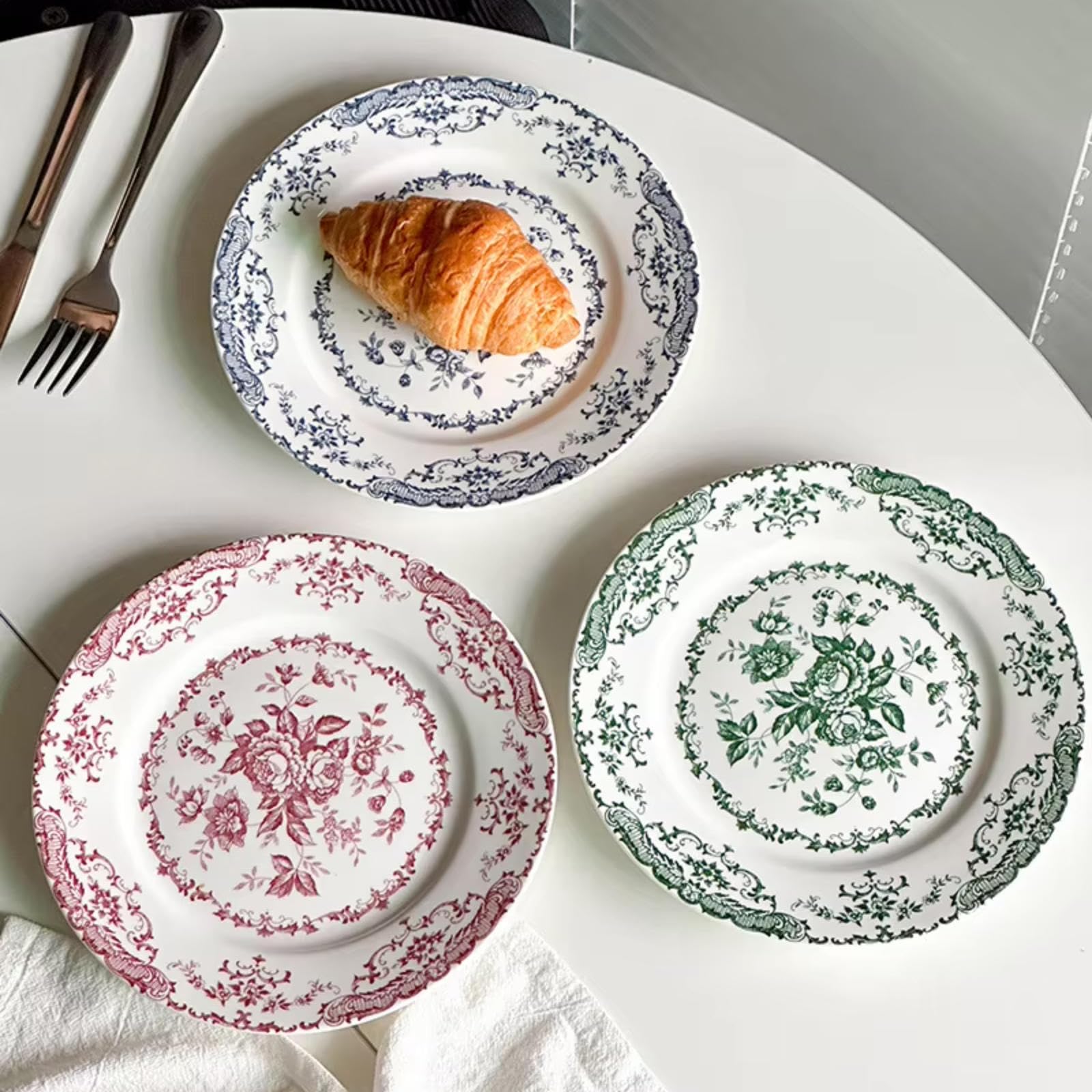 Amazon.com | HHFLRAWA Ceramic Dinner Plates, 7.9 Inch Floral
