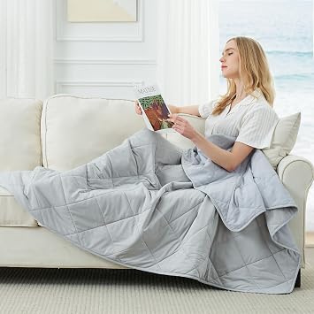 Cozy Bliss Cooling Blanket for Hot Sleepers Twin Size, Q-Max 0.45 Cooling Comfort Throw, Cold Blankets for Night Sweats Sleeping, Ultra-Cool Lightweight Breathable Summer Blanket for Bed, Grey