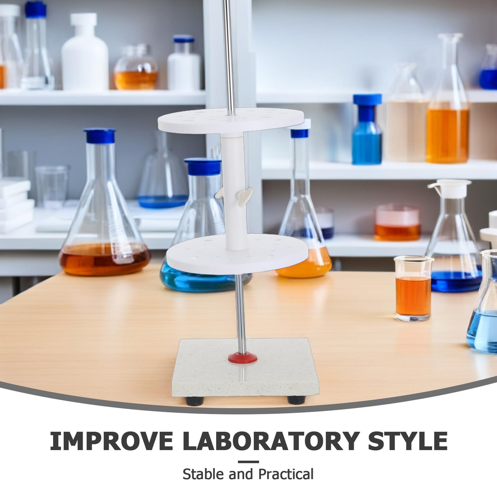 SHINEOFI Soporte para Pipetas de Mármol Diseño Estable y 16 Orificios Giratorios, Organizador Elegante para Suministros de Laboratorio Escolar