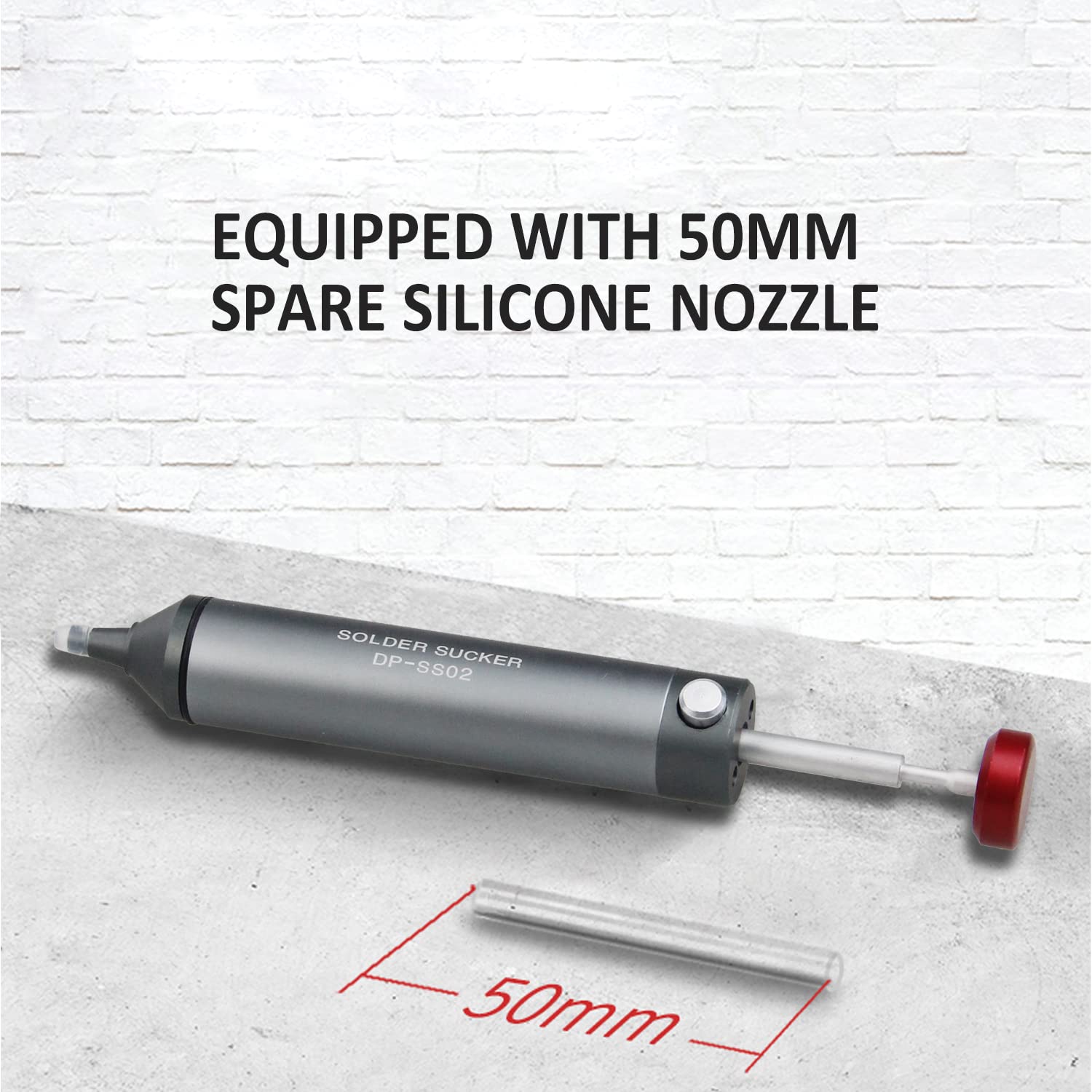Pompe dissaldanti con ugello in silicone resistente alle alte temperature, Alloggiamento in alluminio premium Potenza di aspirazione più forte, Accessorio essenziale per saldatori