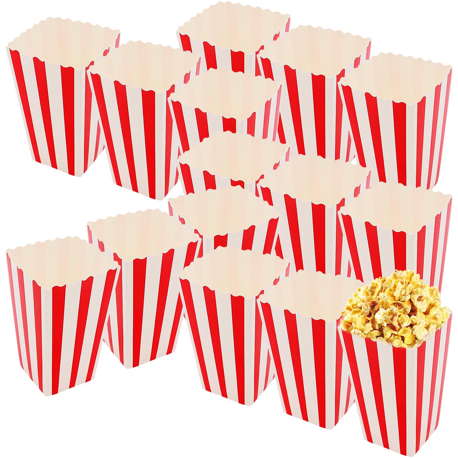 LuckiousReusable Popcorn Bags and Buckets - Perfect for Movie Nights, Parties, and Birthdays - Popcorn Favor Boxes for Fun Snacking, 15 PCS POPCORN BOXES