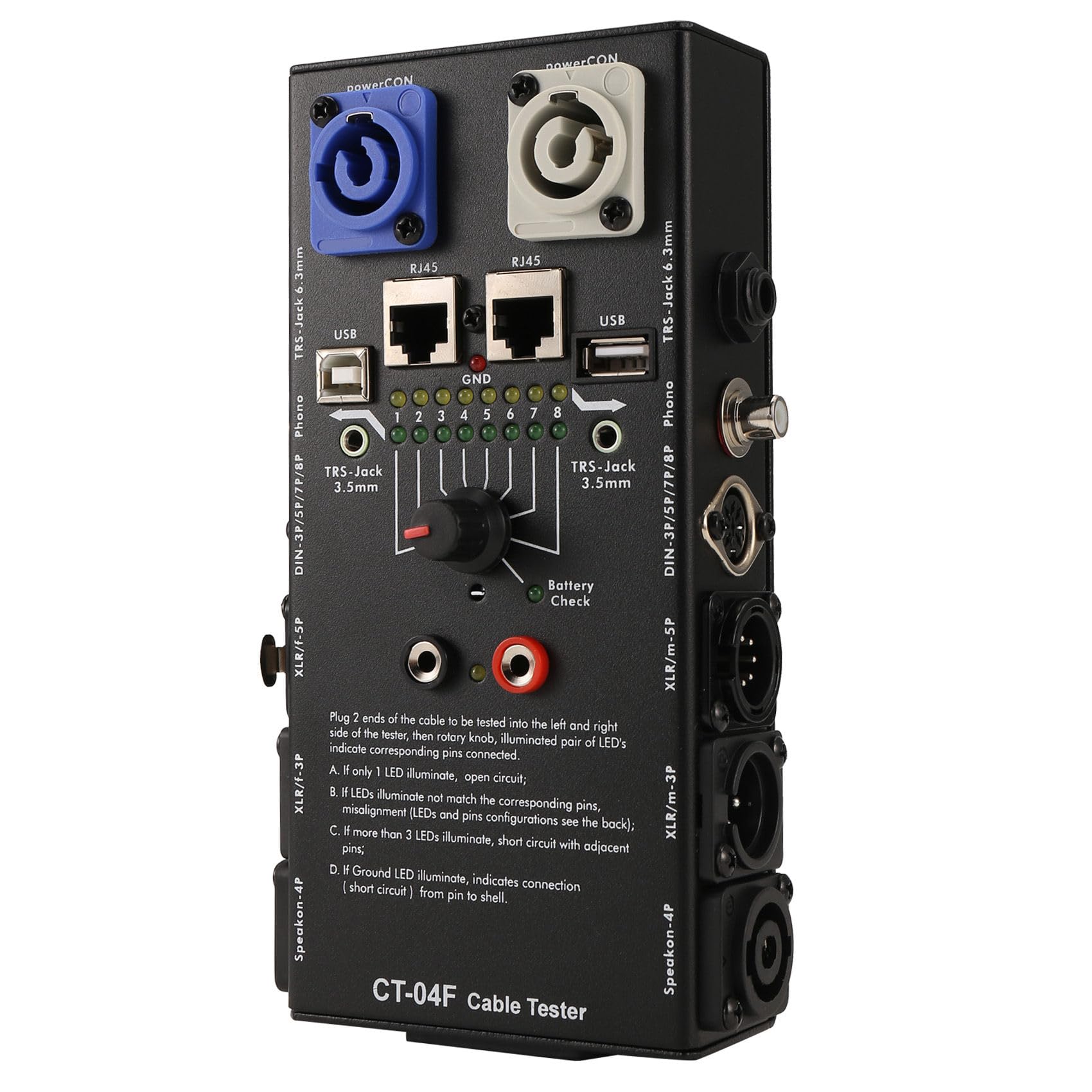 Littimoon Multifunctional Line Tester Audio Line XLR Signal Line Tester
