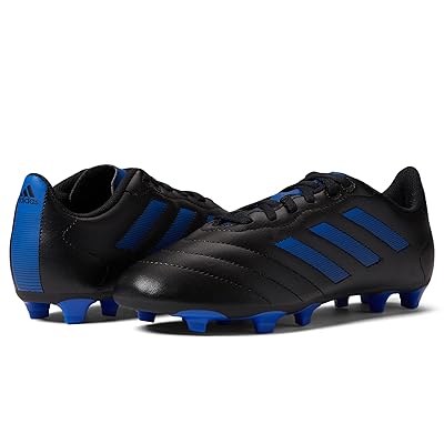 adidas Kids Soccer Goletto VIII Firm Ground Cleats (Toddler/Little Kid/Big Kid) Kids Shoes Black/Team Royal Blue