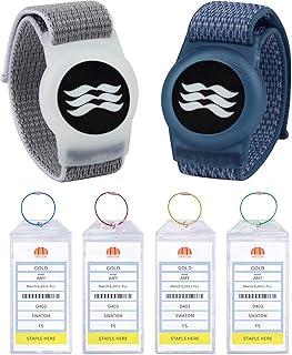 SWATOM Nylon Princess Cruise Medallion Holder Accessories 2PCS & Cruise Luggage Tags PVC Holders 4PCS 2024 & 2025 Waterproof Clear Luggage Tag for Suitcases with 4 Colors Steel Loops (7.3x3.5'')
