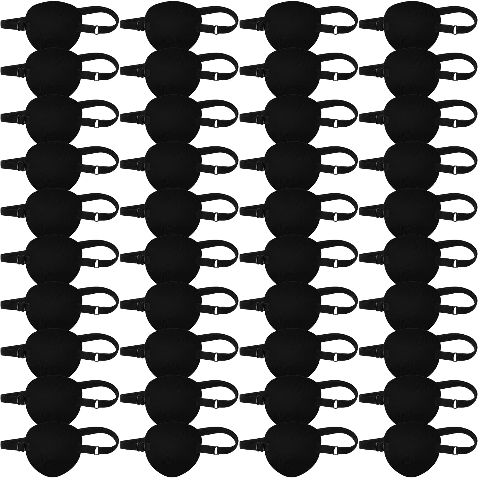 Nuanchu 72 Pcs Pirate Eye Patches for Adults Adjustable, Black