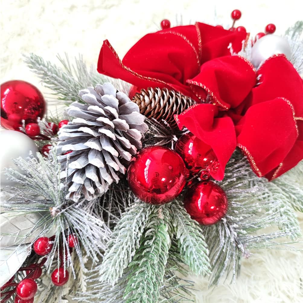 INOOMP Christmas Staircase Swag 5pcs Christmas Staircase Bow Pendant Teardrop Swag Stair Railing Decorative Swag for Wreath Garland Christmas Tree Topper Outdoor Decorations