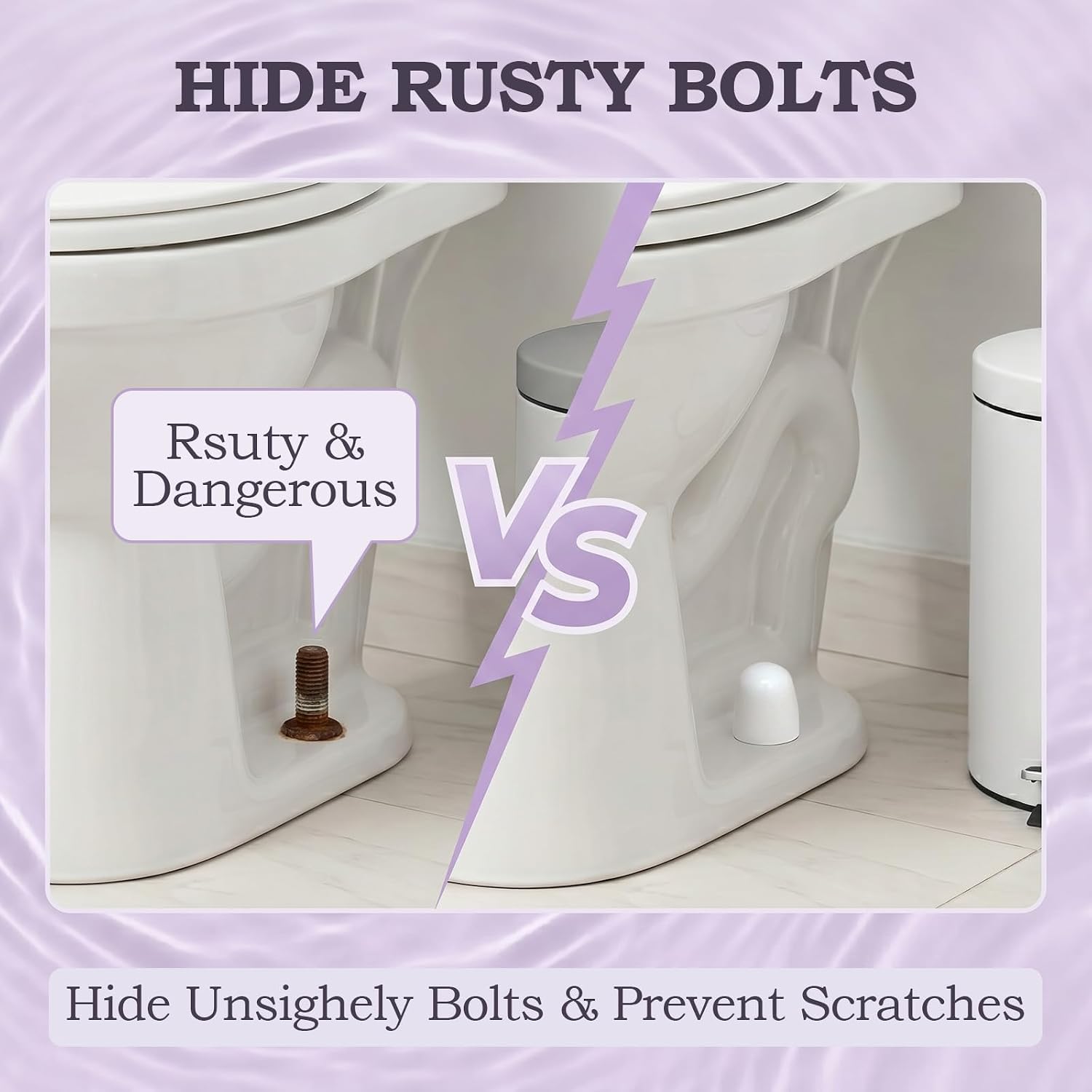 40 Pcs Toilet Bolt Covers, Push on Tall Toilet Bowl Screw Caps for Bottom of Toilet 1.44 Inches