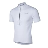 Men's Cycling Jersey Short Sleeve Bike Biking Shirts with Half Front Zipper & 3-Rear Pockets