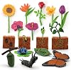 16PCS Butterfly Plant Growth Cycle Set Preschool Puzzle Gift Set Butterfly Pea Growth Cycle Flowers Desktop Decorations Party Decorations