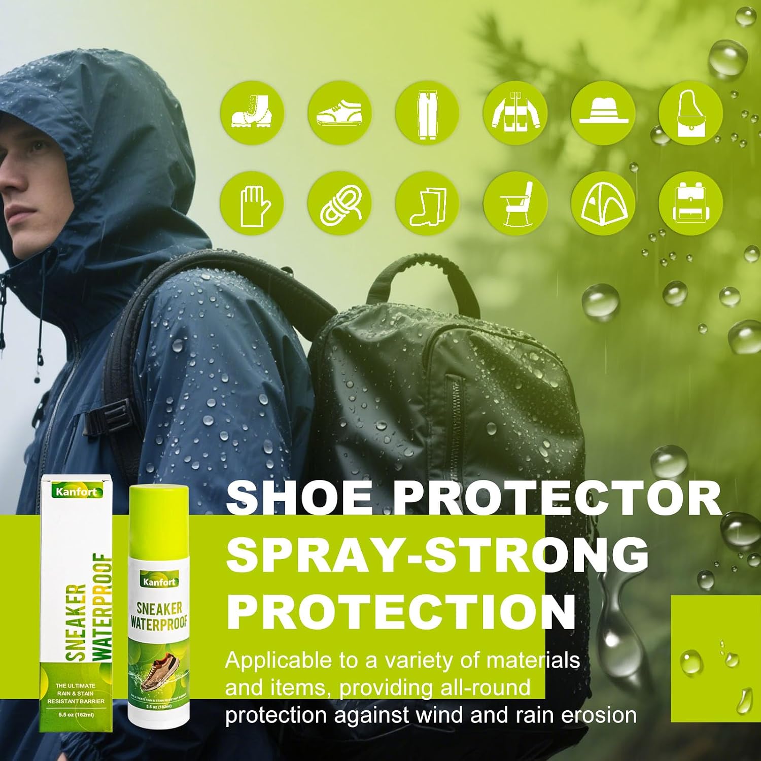 Shoe Waterproof Spray, Shoe Protector Spray and Stain for Shoe and Sneaker Care, Shoe Water and Stain Repellent Spray for Sneakers, Suede, Canvas, Leather or White Shoe