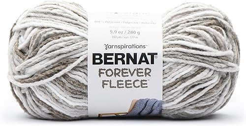 Miniatura 2 de Bernat Forever Fleece Latte - Hilo de lana con leche, paquete de 2 unidades de 9.9 onzas, poliéster, 6 súper voluminosos, 194 yardas, tejidoganchillo