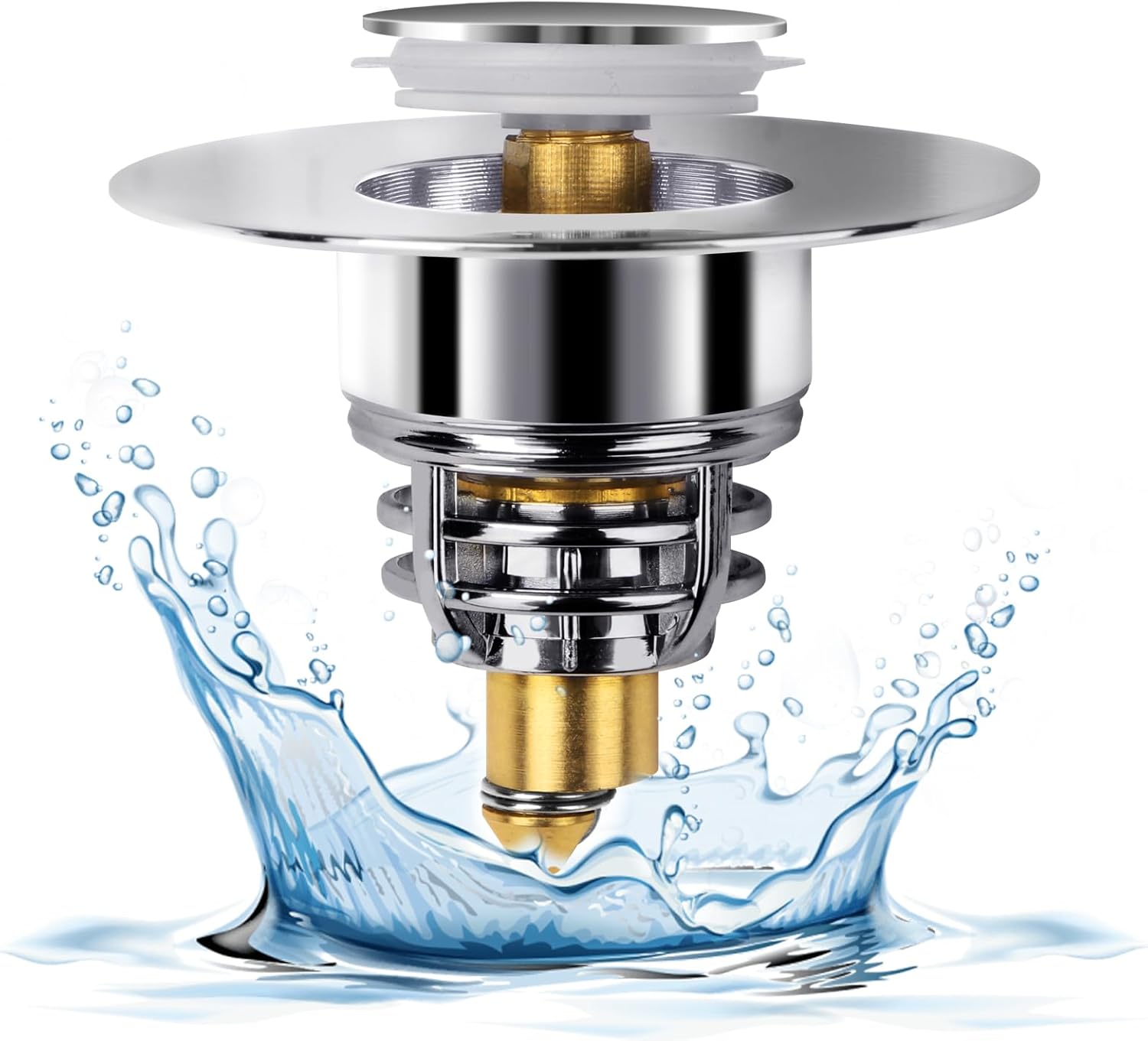Universal sink plug,pop up sink plug replacement,Stainless Brass Bounce