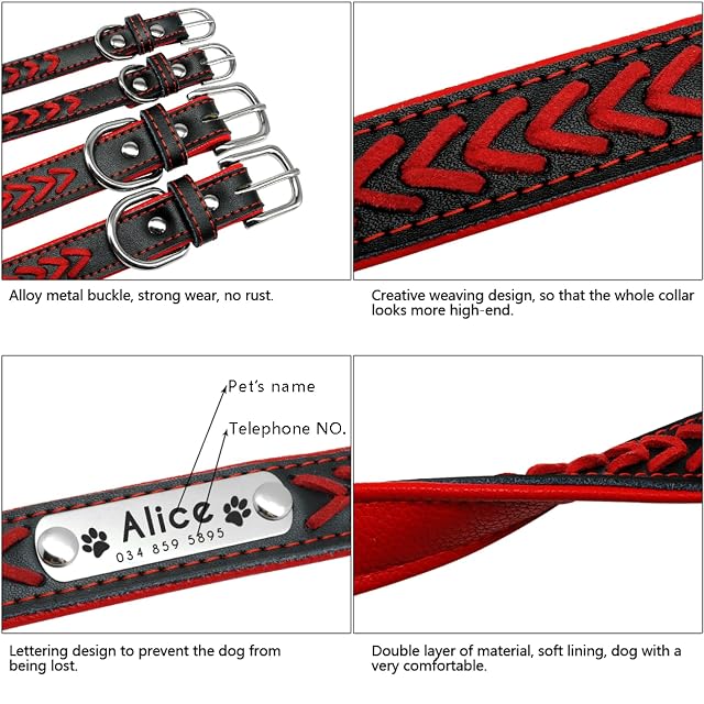 Foto 5 de 6 de SARUEL Collar De Perro Personalizado,Collares De Perro Personalizados,Collar De Mascota Acolchado,Collares…
