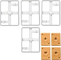 Vista 1 de Juego de 4 cortadores de galletas Poker Card (diseños: As de espadas, diamante, club y corazón), 4 piezas, ideal para bricolaje Las Vegas Casino