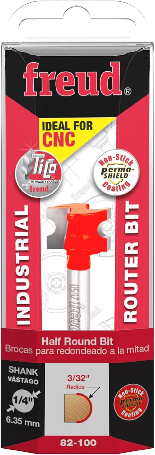 Freud 82-100: 3/32" Radius Half Round Bit with 1/4" Shank