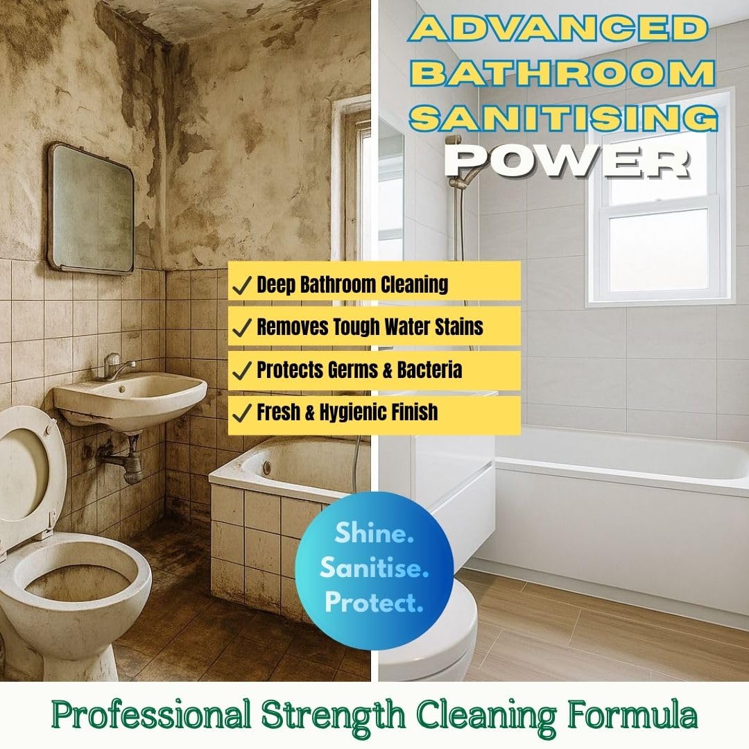 Bathroom Cleaner | Bathroom Sink Cleaner | BathRoom stain remover | Limescale Remover Suitable for Tap, Shower, Sink & Tiles | Removes 99.9% Germs(1 Litre, Pack of 1) 3