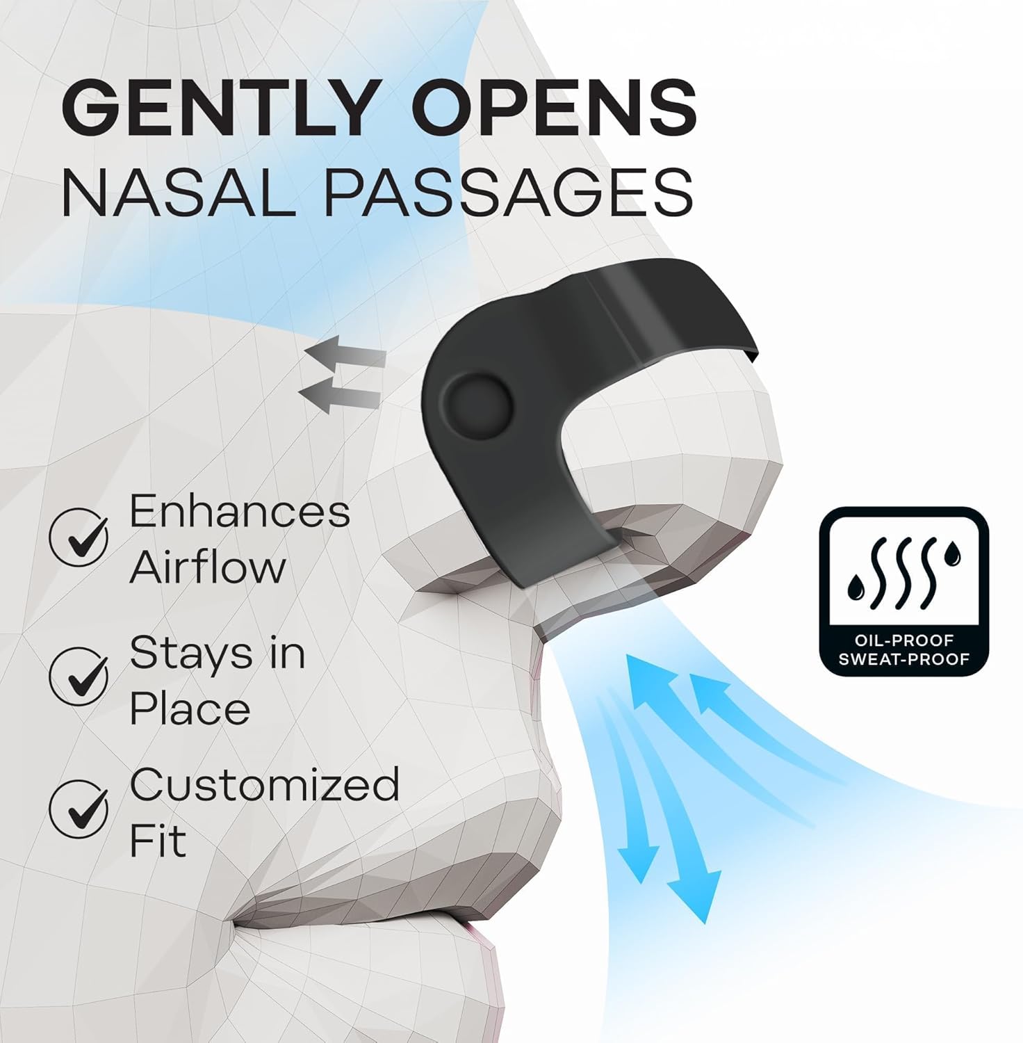 Difiney Reusable Nasal Strips for Breathing: Snoring Support, Max Strength Internal Nasal Opener, No Sticky Pads, Nose Strips Alternative, Bend-to-Fit Steel Bridge Nasal Dilators for Sleep