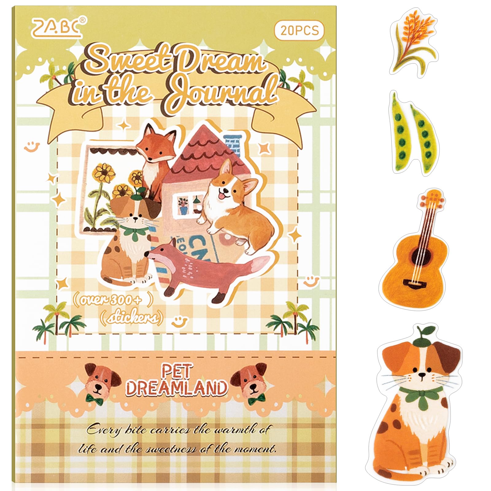 Cute Pets Series Sticker Scrapbooking Supplies for Junk Journal, 20 Sheets PET Stickers - Vintage Journaling Stickers — image 1