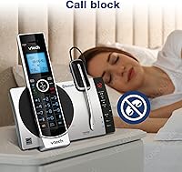 Vista 10 de VTech DS6771-3 DECT 6.0, teléfono inalámbrico desplegable con conexión a Cell, Siri y Google Now Access, plateado/negro, 2 teléfonos inalámbricos