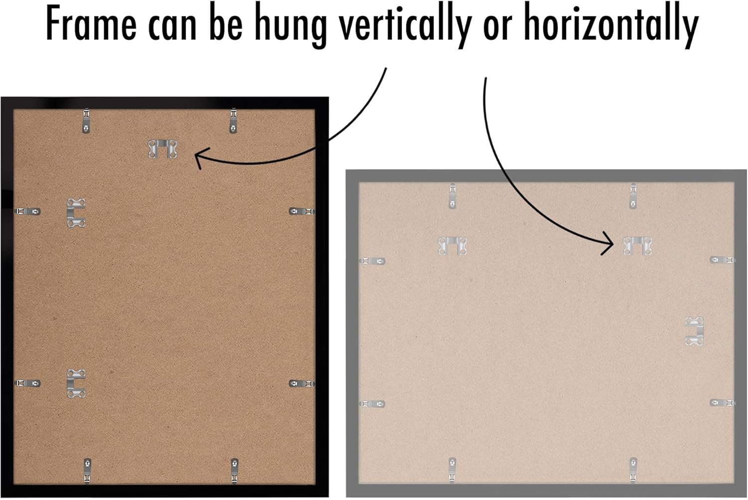 Americanflat 16x20 Picture Frame with Polished Plexiglass - Set of 5 - Galleria Collection - Picture Frames for Wall Display - Black