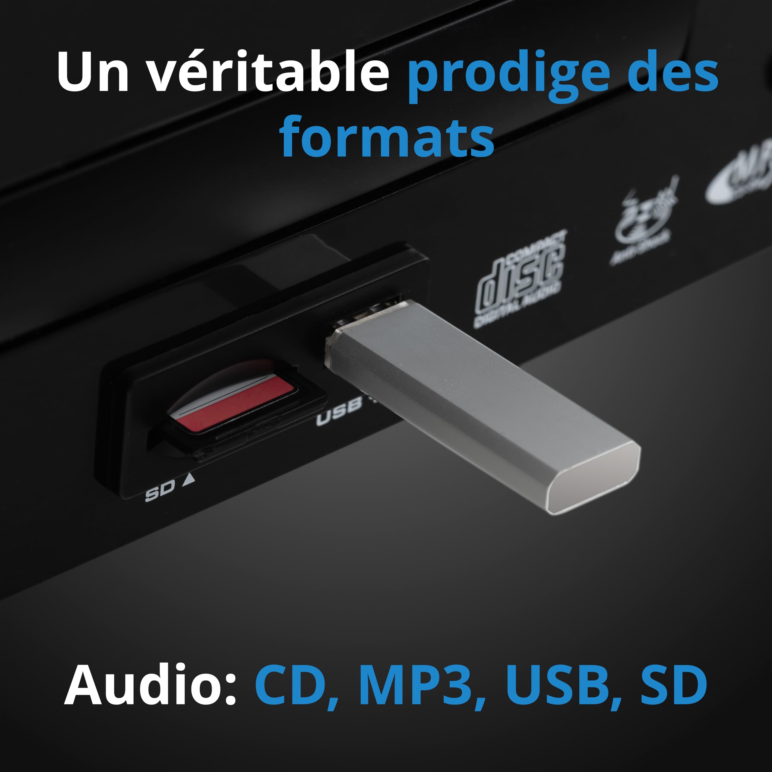 Pronomic CDJ-230 Double Lecteur CD DJ - Lecteur CD MP3 2 canaux avec contrôleur séparé, USB et SD, Pitch Bender, Effets DSP, Seamless Loop, Format Rack 19 Pouces, Noir