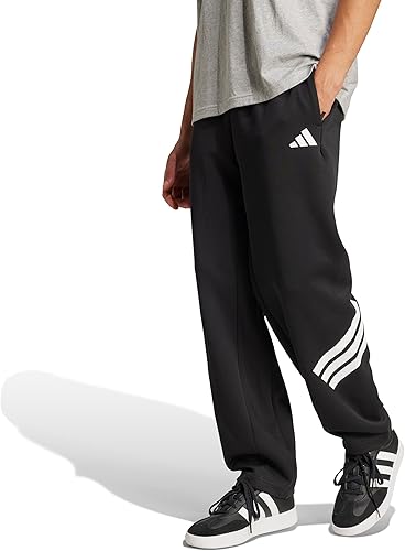 adidas Men's Future Icon 3-Stripes Open Hem Pants, Black, Medium