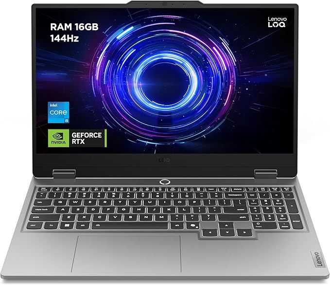 Lenovo LOQ 15" Notebook Gaming, NVIDIA GeForce RTX 5050 8GB GDDR7, Intel Core i5-13450HX, RAM 16GB, 1TB SSD, Schermo 15.6" FHD (1920x1080) 144Hz, Windows 11 Home, Tastiera Retroilluminata - Luna Grey