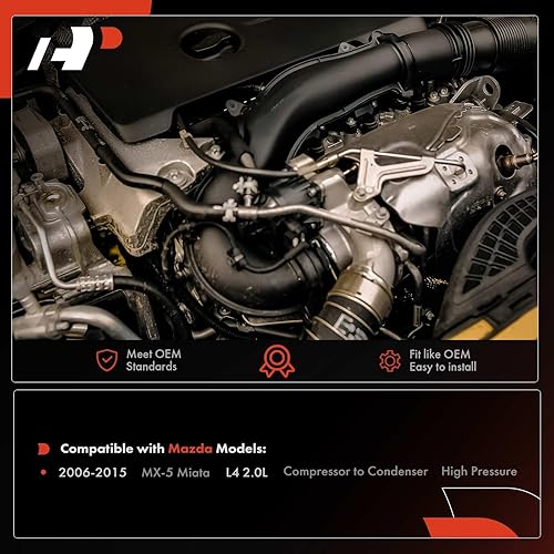 Miniatura 2 de A-Premium Conjunto de manguera de línea de descarga de AC compatible con Mazda MX-5 Miata 2006-2015 L4 2.0L, compresor a condensador