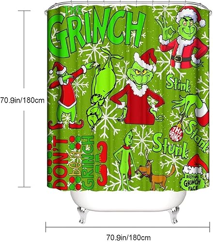 Miniatura 2 de YUABVABN El juego de alfombras de baño antideslizantes de 16 piezas The Grinch Stole de Navidad incluye tapete de baño tapete de contorno cubierta